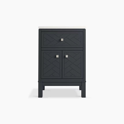 Kohler Beauxline 24" bathroom vanity cabinet with sink and quartz top K-33530-ASB-1WX - Plumbing Market