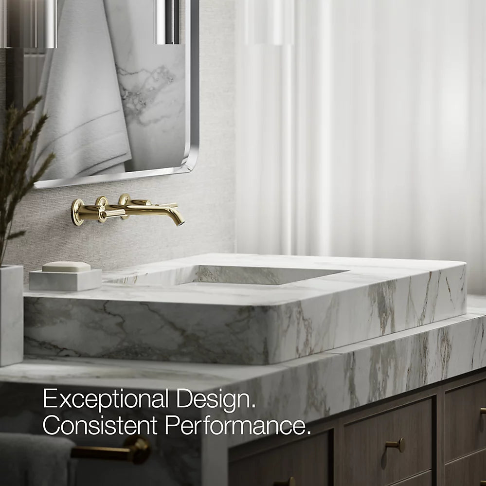 Kohler Purist Wall-mount bathroom sink faucet trim with Lever handles, 1.2 gpm K-T14413-4-AF - Plumbing Market