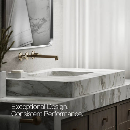 Kohler Components Wall-mount bathroom sink faucet spout with Row design, 1.2 gpm K-T23889-BV - Plumbing Market