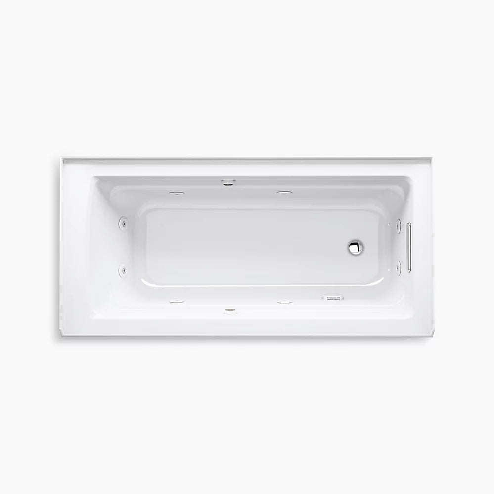 Kohler Archer 66" x 32" alcove Heated BubbleMassage air bath and whirlpool, right drain K-1949-XGHRA-95 - Plumbing Market
