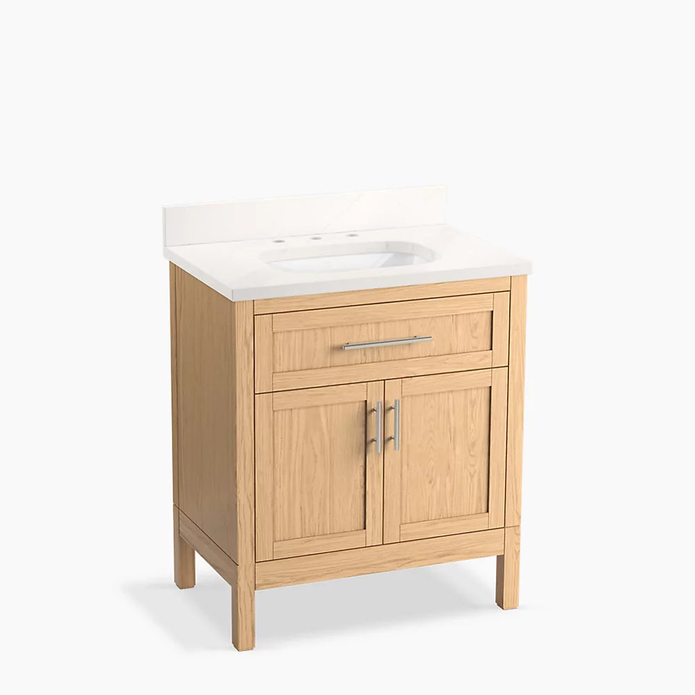 Kohler Hadron 30" bathroom vanity cabinet with sink and quartz top K-39604-ASB-WEK - Plumbing Market