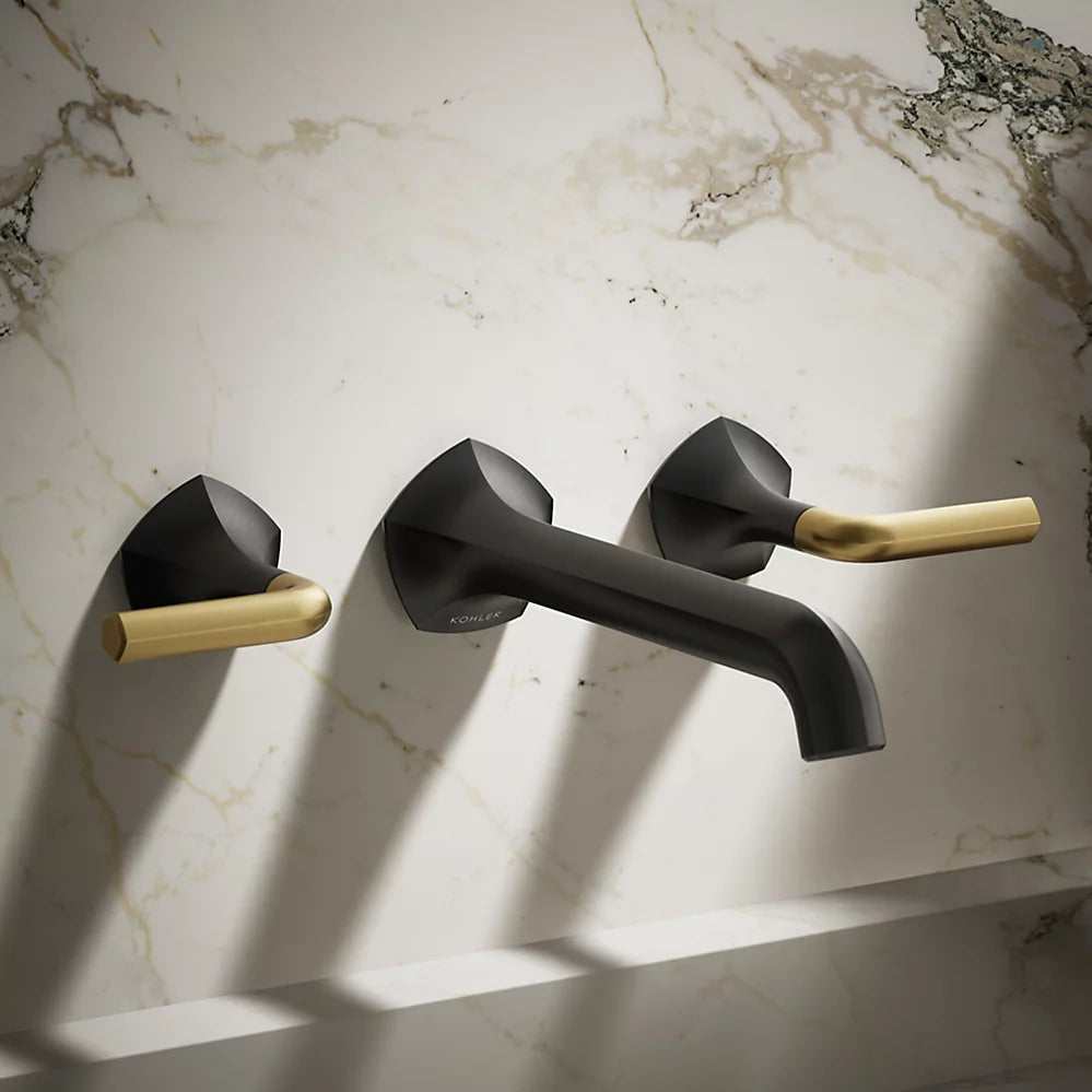Kohler Occasion Wall-mount bathroom sink faucet Lever handle trim, 1.2 gpm K-T27013-4-BMB - Plumbing Market
