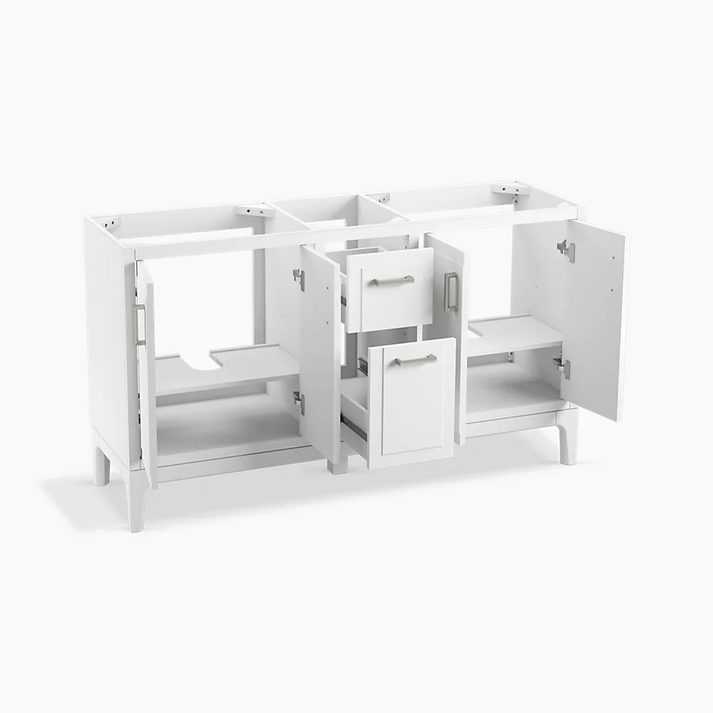 Kohler Seer 60" bathroom vanity cabinet with sinks and quartz top K-33555-ASB-0 - Plumbing Market