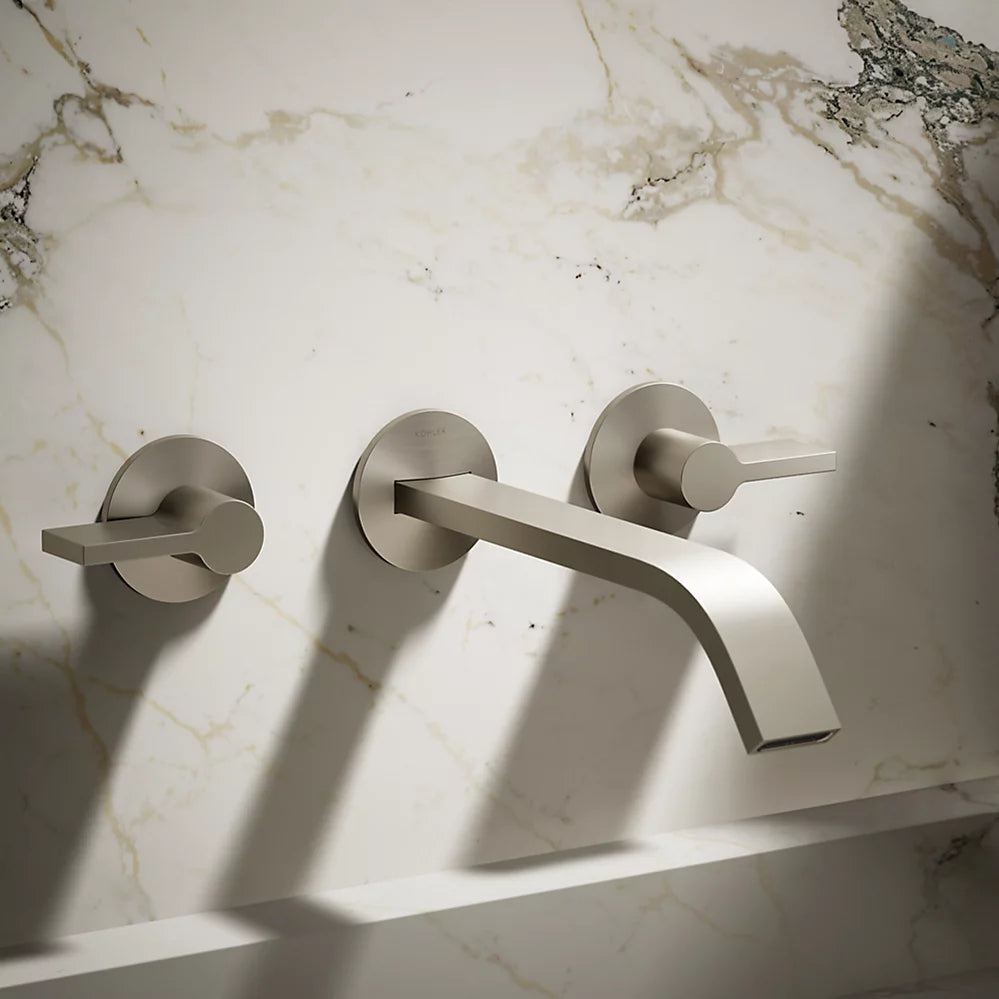Kohler Components Wall-mount bathroom sink faucet spout with Ribbon design, 1.2 gpm K-T23888-BN - Plumbing Market