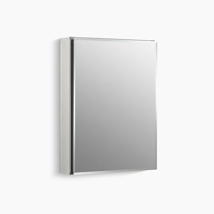Kohler 20" W x 26" H aluminum single-door medicine cabinet with mirrored door, beveled edges K-CB-CLC2026FS - Plumbing Market