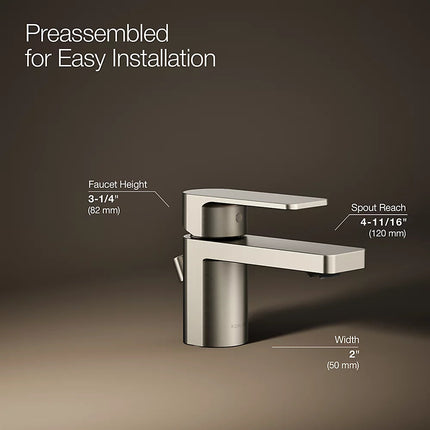 Kohler Parallel Low single-handle bathroom sink faucet, 0.5 gpm K-24804-4N-BN - Plumbing Market