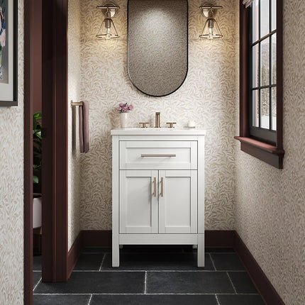 Kohler Hadron 24" bathroom vanity cabinet with sink and quartz top K-39603-ASB-0 - Plumbing Market
