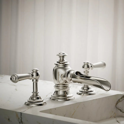 Kohler Artifacts with Flume design Bathroom sink faucet spout with Flume design, 1.2 gpm K-72761-SN - Plumbing Market