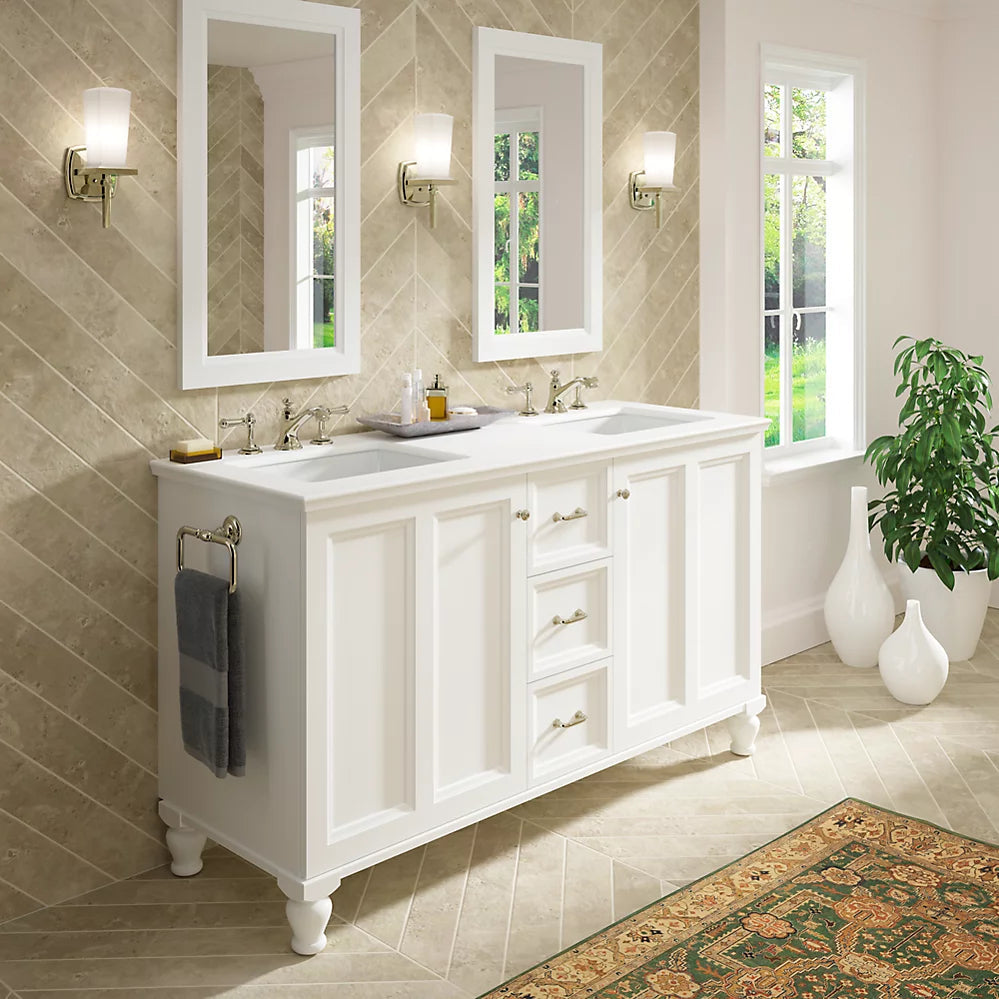 Kohler Damask 60" bathroom vanity cabinet K-99524-LG-1WT - Plumbing Market
