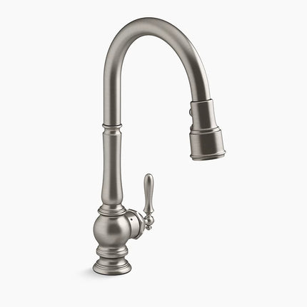 Kohler Artifacts Touchless pull-down kitchen sink faucet with KOHLER Konnect and three-function sprayhead K-29709-WB-VS - Plumbing Market