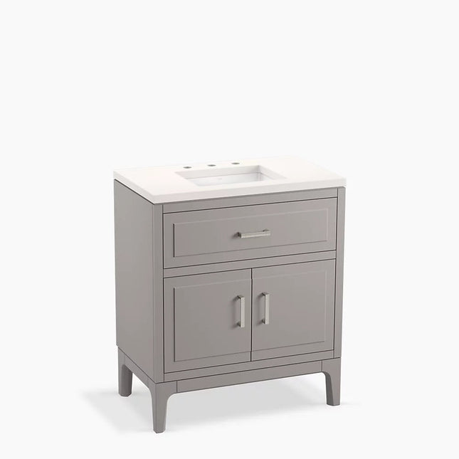 Kohler Seer 30" bathroom vanity cabinet with sink and quartz top K-33552-ASB-1WT - Plumbing Market