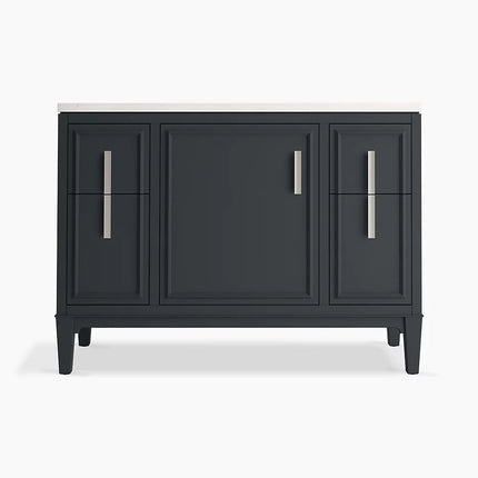 Kohler Southerk 48" bathroom vanity cabinet with sink and quartz top K-33546-ASB-1WX - Plumbing Market