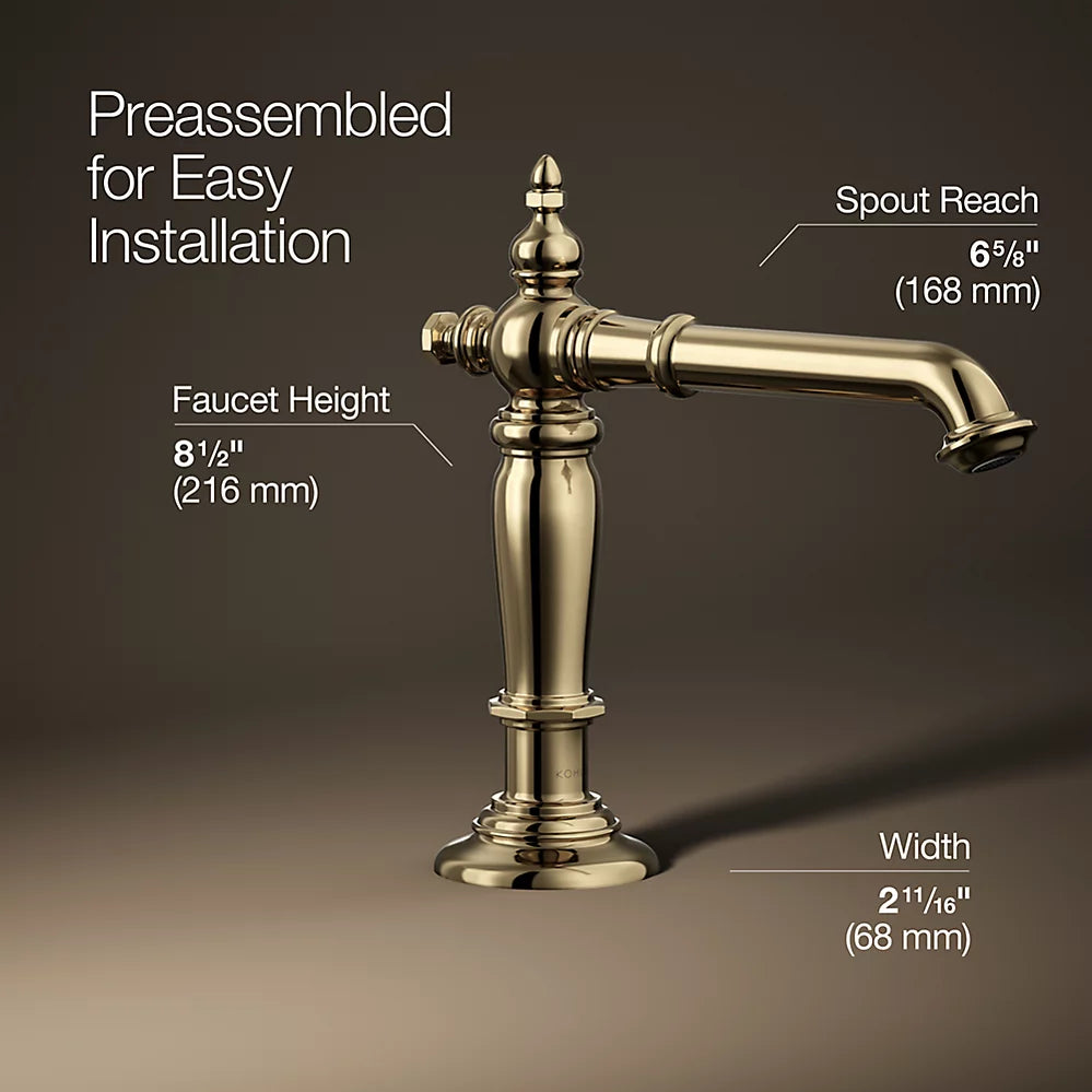 Kohler Artifacts Bathroom sink faucet spout with Column design, 1.2 gpm K-72760-AF - Plumbing Market