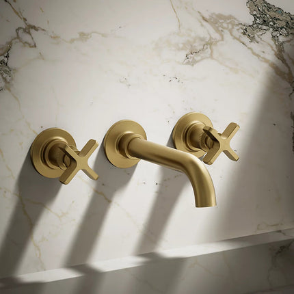 Kohler Castia by Studio McGee Wall-mount bathroom sink faucet trim, 1.2 gpm K-T35909-3-2MB - Plumbing Market