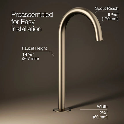 Kohler Components Bathroom sink faucet spout with Tube design, 1.2 gpm K-77965-BV - Plumbing Market