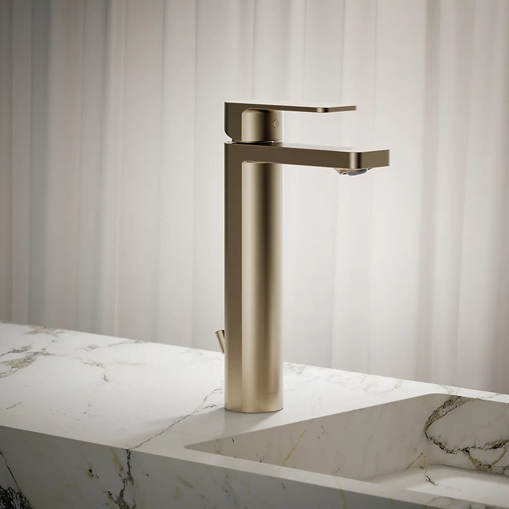 Kohler Parallel Tall single-handle bathroom sink faucet, 0.5 gpm K-23475-4N-BV - Plumbing Market