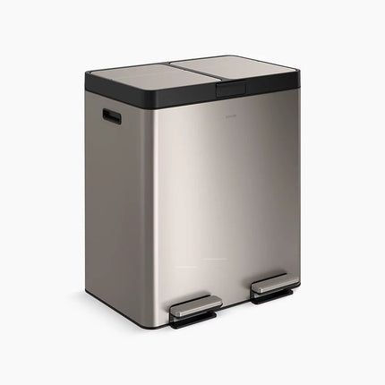 Kohler 82-liter stainless steel dual-bin step trash can K-23828-ST - Plumbing Market