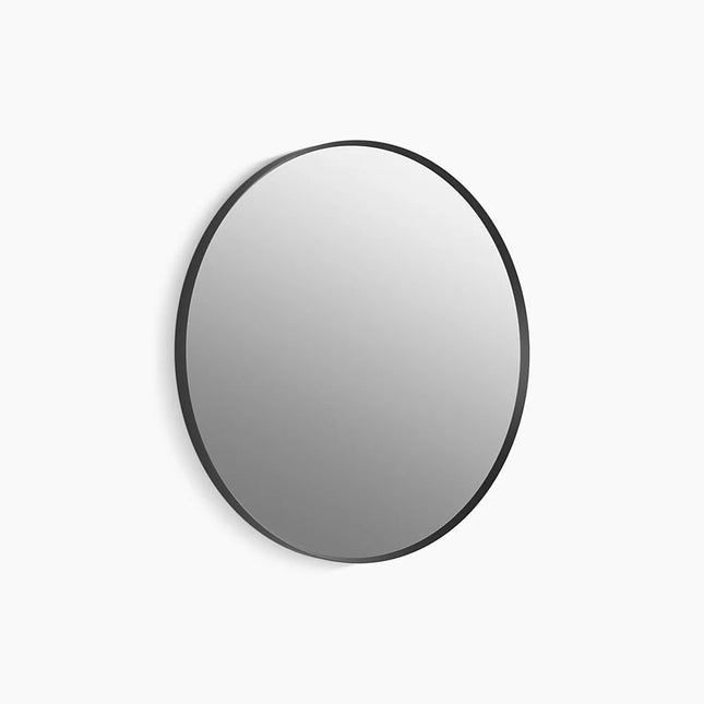 Kohler Essential 28" round framed mirror K-26050-BLL - Plumbing Market