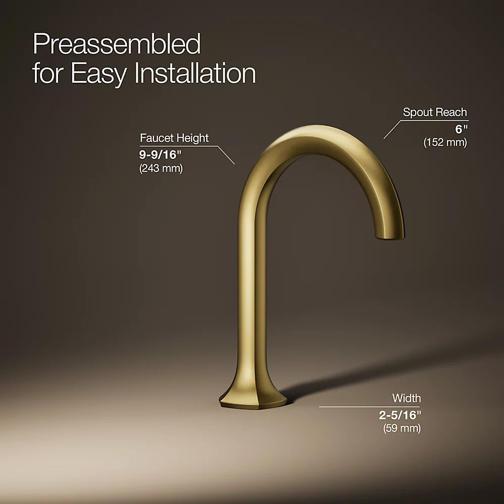 Kohler Occasion Bathroom sink faucet spout with Cane design, 1.2 gpm K-27008-2MB - Plumbing Market