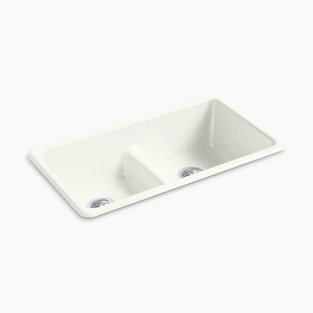 Kohler Iron/Tones Smart Divide 33" top-/undermount double-bowl kitchen sink K-5312-NY - Plumbing Market