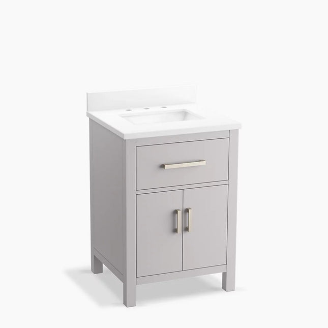 Kohler Kresla 24" bathroom vanity cabinet with sink and quartz top K-40637-BD1-AGA - Plumbing Market