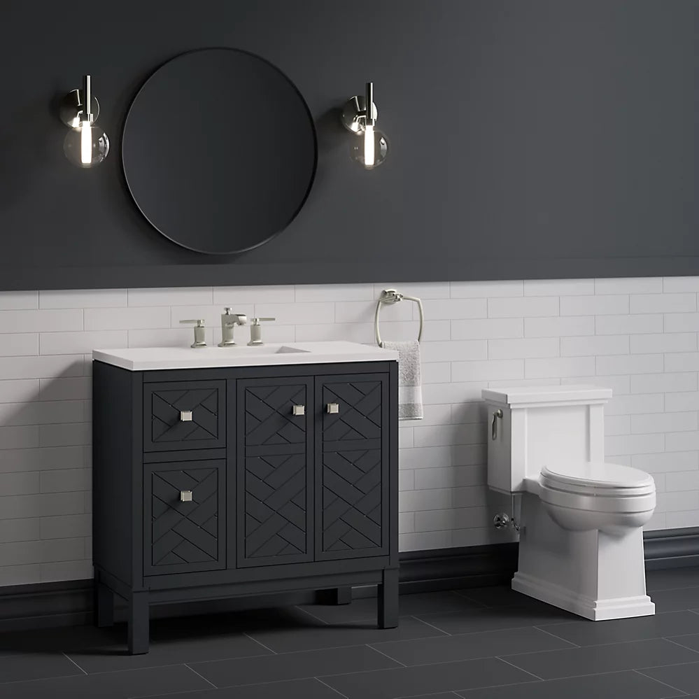Kohler Beauxline 36" bathroom vanity cabinet with sink and quartz top K-33531-ASB-1WX - Plumbing Market