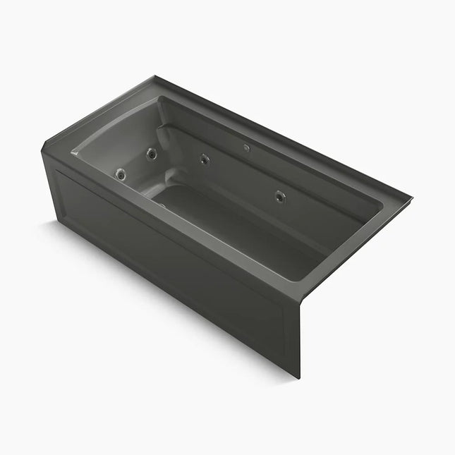 Kohler Archer 66" x 32" alcove Heated BubbleMassage air bath and whirlpool, right drain K-1949-XGHRA-58 - Plumbing Market