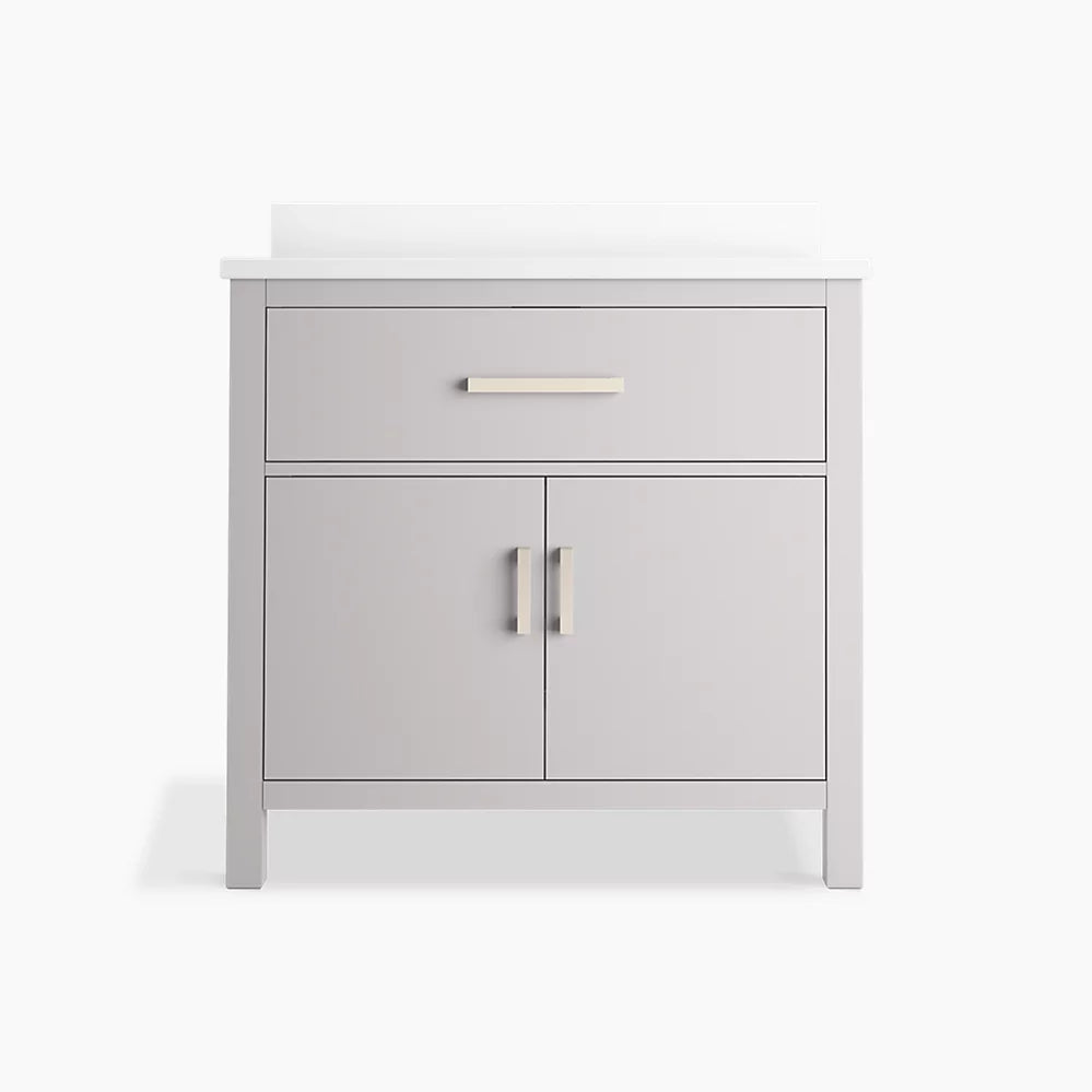 Kohler Kresla 36" bathroom vanity cabinet with sink and quartz top K-40639-BD1-AGA - Plumbing Market