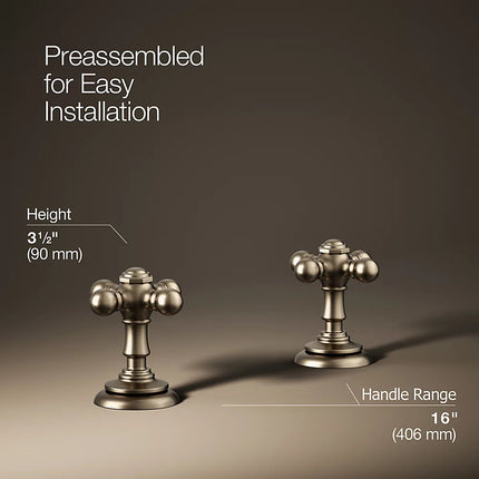 Kohler Artifacts Cross bathroom sink faucet handles K-98068-3-BV - Plumbing Market