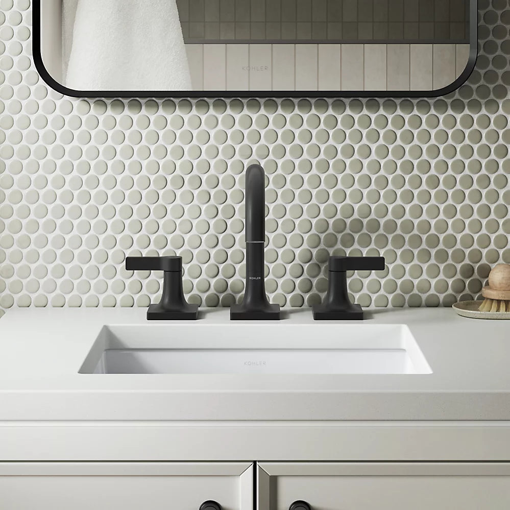 Kohler Venza Widespread bathroom sink faucet, 0.5 gpm K-28125-4N-BL - Plumbing Market