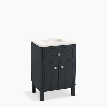 Kohler Beauxline 24" bathroom vanity cabinet with sink and quartz top K-33530-ASB-1WX - Plumbing Market