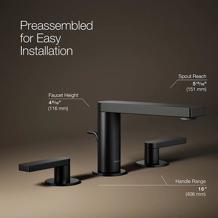 Kohler Composed Widespread bathroom sink faucet with Lever handles, 1.2 gpm K-73060-4-BL - Plumbing Market