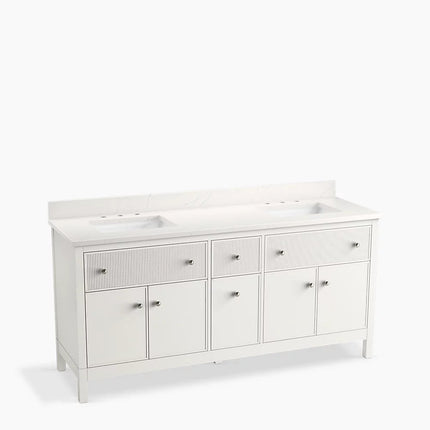 Kohler Malin by Studio McGee 72" bathroom vanity cabinet with sinks and quartz top K-35023-0 - Plumbing Market