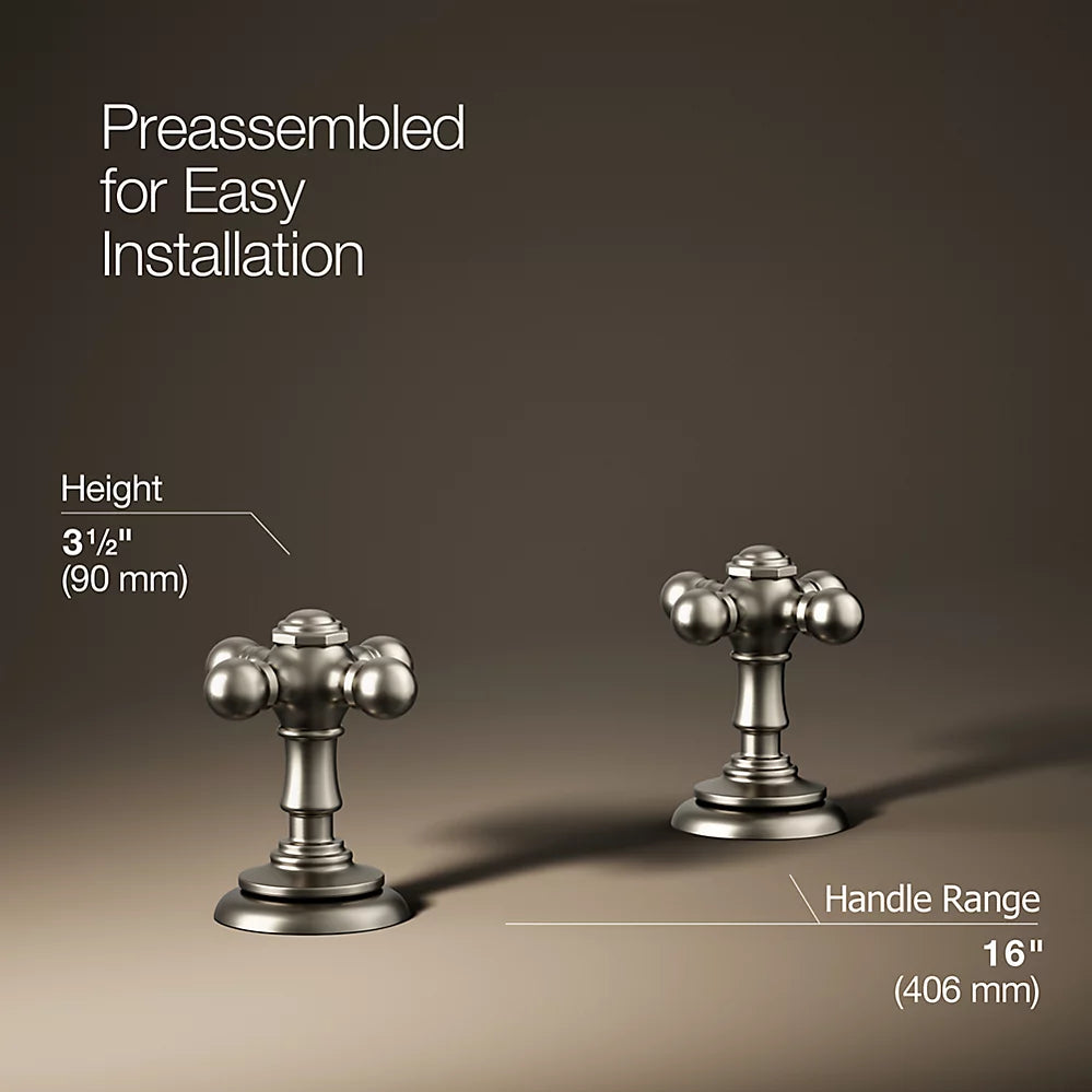 Kohler Artifacts Cross bathroom sink faucet handles K-98068-3-BN - Plumbing Market
