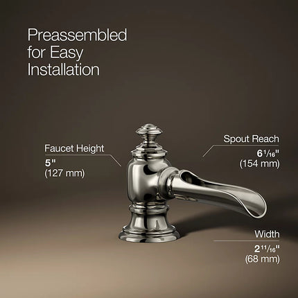 Kohler Artifacts with Flume design Bathroom sink faucet spout with Flume design, 1.2 gpm K-72761-SN - Plumbing Market