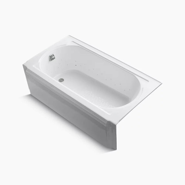 Kohler Memoirs 60" x 33-3/4" alcove BubbleMassage air bath with White airjet color finish and left-hand drain K-723-G0-0 - Plumbing Market