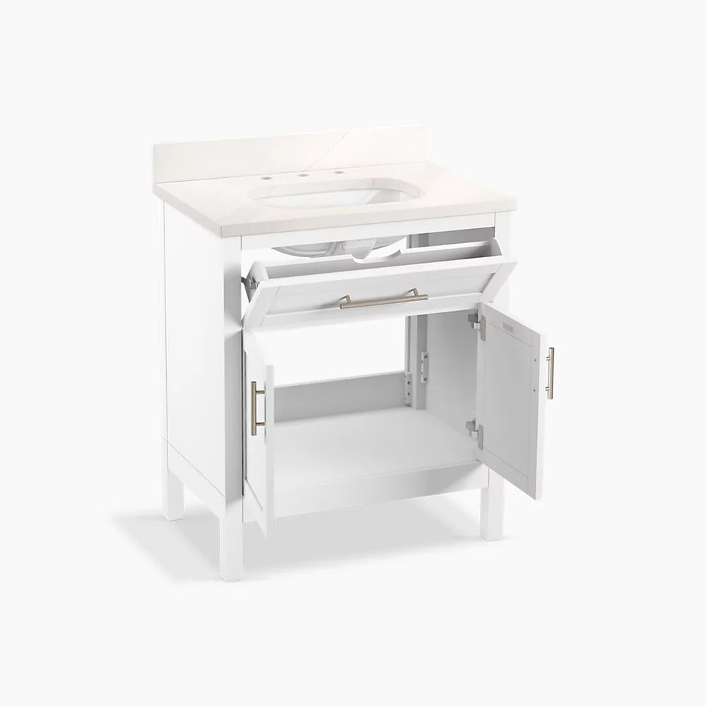 Kohler Hadron 30" bathroom vanity cabinet with sink and quartz top K-39604-ASB-0 - Plumbing Market