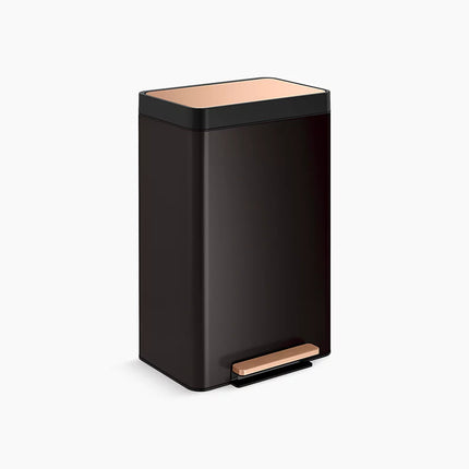 Kohler 13-gallon stainless steel step trash can K-20940-BKS - Plumbing Market