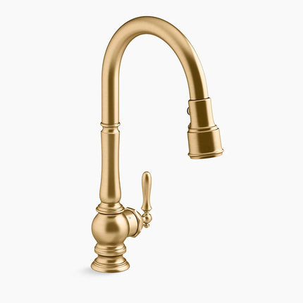 Kohler Artifacts Touchless pull-down kitchen sink faucet with three-function sprayhead K-29709-2MB - Plumbing Market