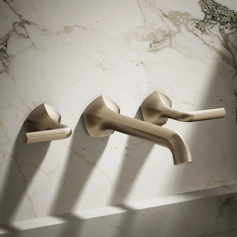 Kohler Occasion Wall-mount bathroom sink faucet Lever handle trim, 1.2 gpm K-T27013-4-BV - Plumbing Market