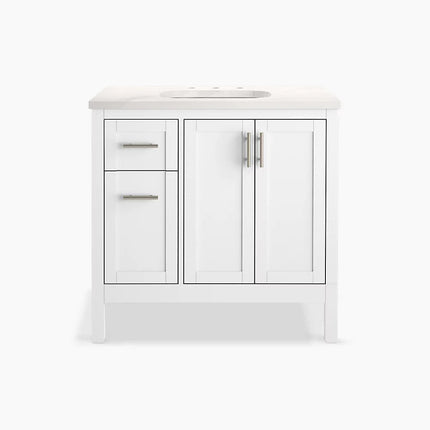 Kohler Hadron 36" bathroom vanity cabinet with sink and quartz top K-39605-ASB-0 - Plumbing Market