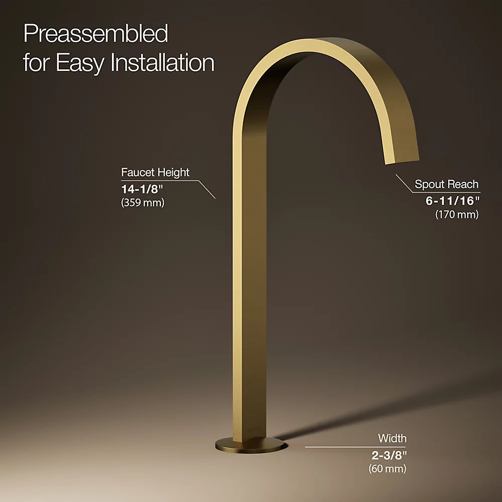 Kohler Components Bathroom sink faucet spout with Ribbon design, 1.2 gpm K-77966-2MB - Plumbing Market