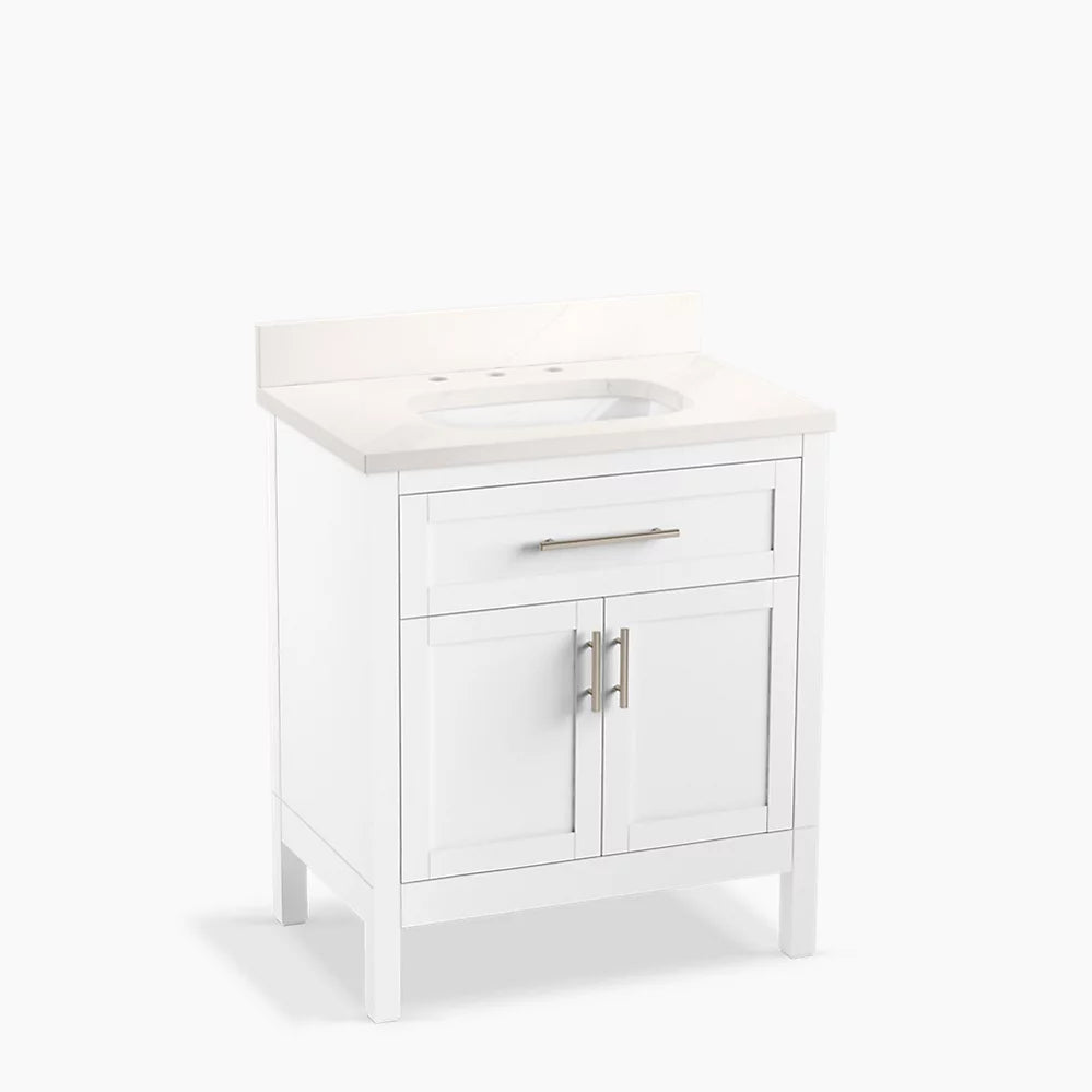 Kohler Hadron 30" bathroom vanity cabinet with sink and quartz top K-39604-ASB-0 - Plumbing Market
