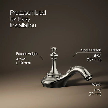 Kohler Artifacts with Tea design Bathroom sink faucet spout with Tea design, 1.2 gpm K-72758-SN - Plumbing Market