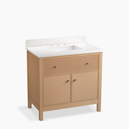 Kohler Malin by Studio McGee 36" bathroom vanity cabinet with sink and quartz top K-35020-SWK - Plumbing Market