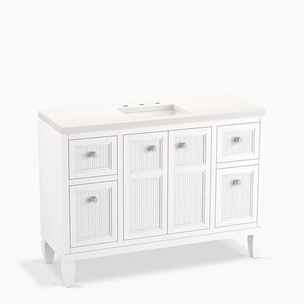 Kohler Hearthaven 48" bathroom vanity cabinet with sink and quartz top K-33538-ASB-0 - Plumbing Market