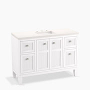 Kohler Hearthaven 48" bathroom vanity cabinet with sink and quartz top K-33538-ASB-0 - Plumbing Market