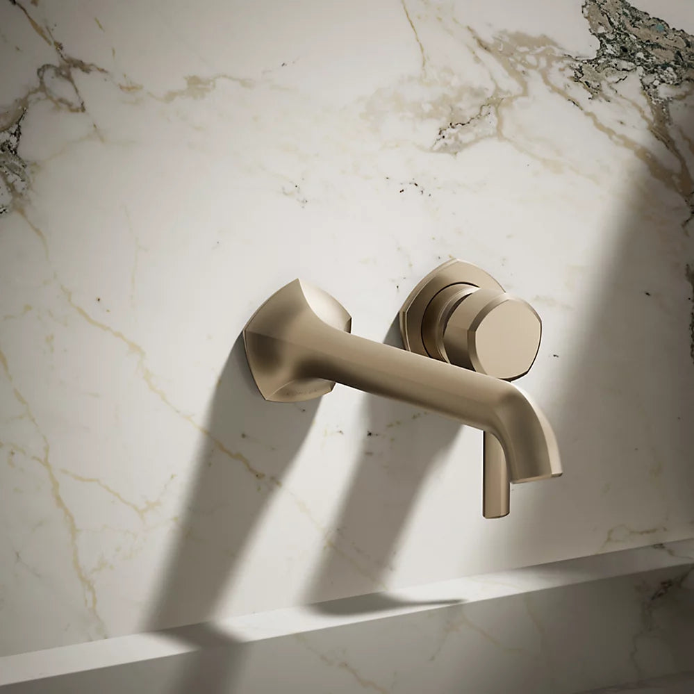 Kohler Occasion Wall-mount bathroom sink faucet spout with Straight design, 1.2 gpm K-T27011-ND-BV - Plumbing Market