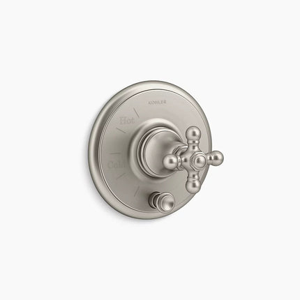 Kohler Artifactsrite-Temp Vlv Trm W/Div,Cross T72768-3-BN - Plumbing Market