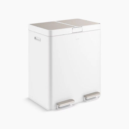 Kohler 82-liter stainless steel dual-bin step trash can K-23828-STW - Plumbing Market